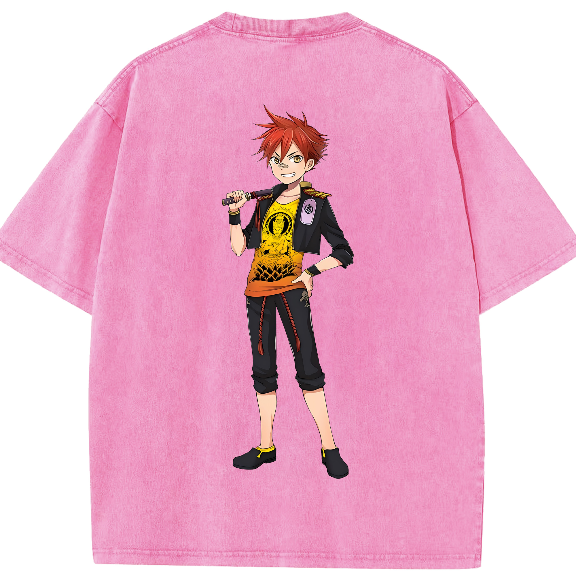 （画像用） 刀剣乱舞 Touken Ranbu 綿100% ヴィンテージ風 半袖Tシャツ（背面プリント）